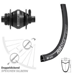 Dt-swiss 28 Zoll Vorderrad Nabendynamo 12x100 Mm DT Swiss RR 511 DB Shutter Precision PL-7