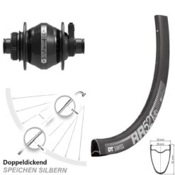 Dt-swiss Vorderrad 28 Zoll DT Swiss RR 521 DB Dynamo Shutter Precision PL-7 Steckachse 12x100 Mm