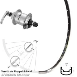 Fahrrad Nabendynamolaufrad Shimano Alfine DH-S701 DRC ST-16 28 Zoll