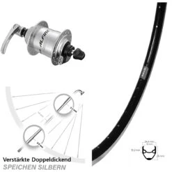 Nabendynamo Vorderrad Shimano Alfine DH-S701 Ryde Andra 20 28 Zoll