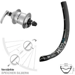 Dt-swiss Nabendynamo Vorderrad Shimano Alfine DH-S701 DT Swiss H 522 29 Zoll Centerlock