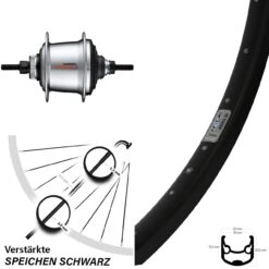 26 Zoll Ryde Andra 30 Disc Shimano SG-C3001 7-Gang Hinterrad Schwarz