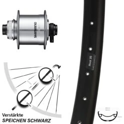 28-29 Zoll Vorderrad Ryde Rival 35 Disc 15x100 Mm Shimano DH-UR708-3D Silbern