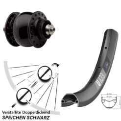 Dt-swiss SON 28 Disc Centerlock Schwarz Eloxiert DT Swiss U 623 29 Zoll Vorderrad