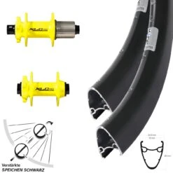 28-29 Zoll Laufradsatz Ryde Dutch 19 Hochprifil Verstärkt Nabe XLC Pro Gelb Steckachse