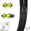 Laufradsatz 27,5 Zoll E-Bike Nabe XLC Pro Grün Eloxiert Steckachse Ryde Edge M35 Verstärkt -Radzubehoer Verkaufe 8260553