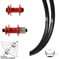 27,5 Zoll Laufradsatz Ryde Andra 29 XLC Pro Rot 6-loch E-Bike