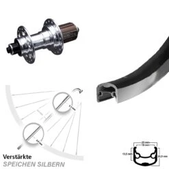 KX-T 130 Mm Silbern Eloxiert Ryde Andra 30 Hinteres Rad 26 Zoll