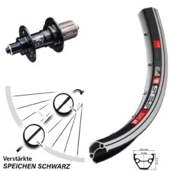 Dt-swiss 26 Zoll Hinteres Rad DT Swiss 535 Mit KX-T Nabe 135 Mm Schwarz
