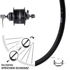 26 Zoll Fahrrad Nabendynamolaufrad Ryde Andra 40 Disc Shimano DH-3D37-QR Centerlock