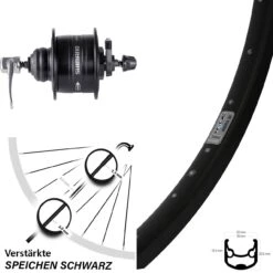 Vorderrad 28 Zoll Ryde Andra 30 Disc Schwarz Shimano DH-3D37 Centerlock