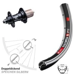 Dt-swiss KX-T 130 Mm Schwarz DT Swiss 535 Hinterrad 26 Zoll