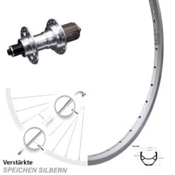 27,5 Zoll Hinterrad KX-T 135 Mm Silbern Eloxiert Ryde ZAC 421