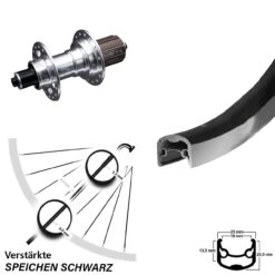 26 Zoll Hinterrad Ryde Andra 30 Felgenbremse Lastenrad Nabe 6-fach Gelagert KX-T 11-fach