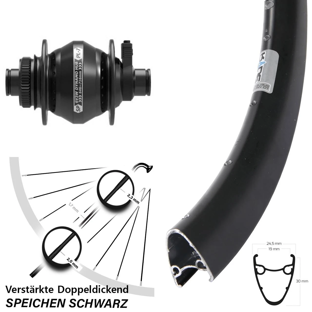 Vorderrad Bikepacking 28-29 Zoll Ryde Dutch 19 12x100 Mm Shutter PL-7 Für Steckachse 3 Vorderrad Bikepacking 28-29 Zoll Ryde Dutch 19 12x100 Mm Shutter PL-7 Für Steckachse