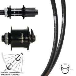 Ryde DP 19 Disc Laufradsatz 28 Zoll Shimano 105 Dynamo DH-UR705-3D Steckachse Centerlock