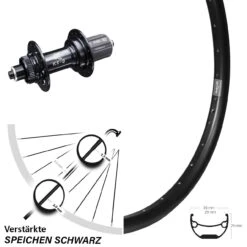 Hinterrad 24 Zoll Ryde Andra 29 Disc KX-B Boost 5x141 Centerlock Stahl Shimano 11-fach