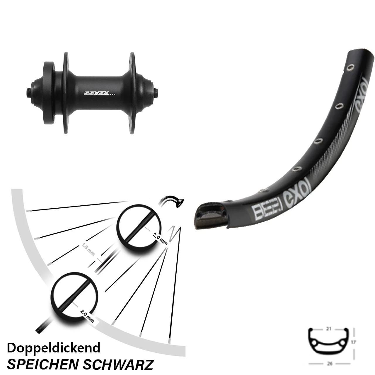28-29 Zoll Vorderrad Formula DC-21 Exal BE 21 6-Loch 3 28-29 Zoll Vorderrad Formula DC-21 Exal BE 21 6-Loch
