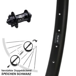 Vorderrad 29 Zoll Ryde Rival 30 Disc Schwarz KX-E Nabe 6-loch Verstärkt Schnellspanner