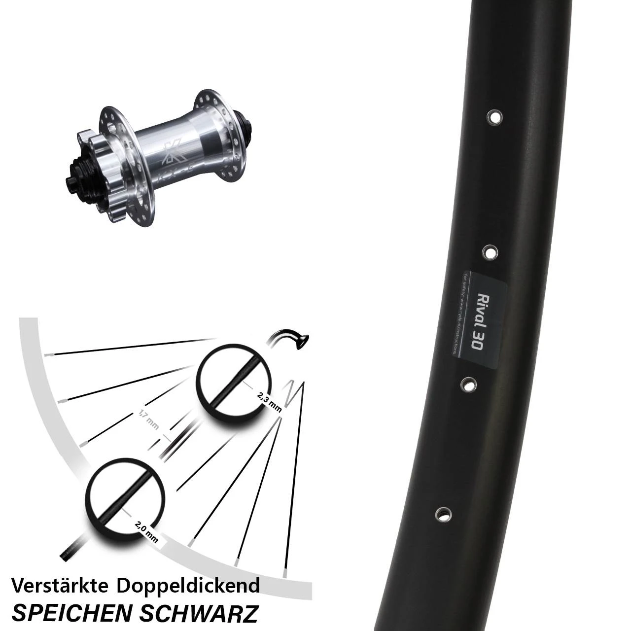 27,5 Zoll Vorderrad KX-E Nabe Silbern 5x100 Mm 6-loch Ryde Rival 30 Disc 3 27,5 Zoll Vorderrad KX-E Nabe Silbern 5x100 Mm 6-loch Ryde Rival 30 Disc