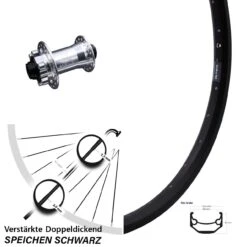 20 Zoll Vorderrad KX-E Nabe Silbern 15x100 Mm 6-loch Ryde Andra 40 Disc Für Steckachse