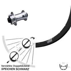 KX-E Nabe Silbern 6-loch Verstärkt Ryde Rival 23 Vorderrad 27,5 Zoll Für Steckachse