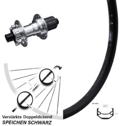 20 Zoll Hinterrad KX-E Nabe Silbern 12x142 Mm 6-loch 11-fach Ryde Andra 40 Disc