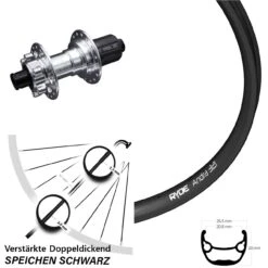 27,5 Zoll Hinterrad Ryde Andra 321 Mit KX-E Nabe Silbern 12x142 Mm 6-loch 11-fach
