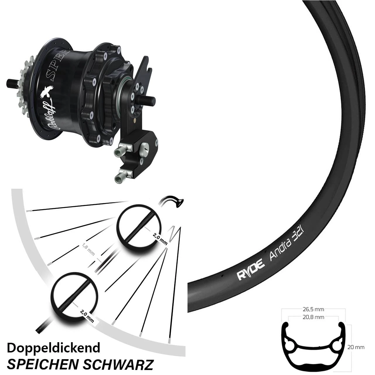 Rohloff Speedhub 500/14 TS Disc OEM2 Ryde Andra 321 Hinteres Rad 27,5 Zoll 3 Rohloff Speedhub 500/14 TS Disc OEM2 Ryde Andra 321 Hinteres Rad 27,5 Zoll