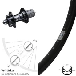 26 Zoll Hinterrad KX-E Nabe 11-fach Ryde Andra 30 Disc