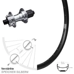 Ryde Andra 29 Hinterrad 27,5 Zoll Verstärkte KX-E Nabe Silbern-eloxiert