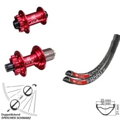 Dt-swiss 26 Zoll DH Laufradsatz 100x142 Mm DT Swiss EX 471 KX-M Rot Eloxiert
