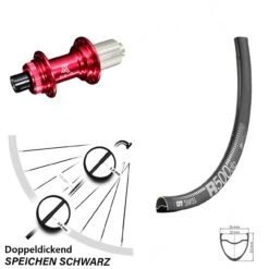 Dt-swiss 27,5 Zoll Hinterrad DT Swiss R 500 Mit KX-G 11-fach Nabe Rot-eloxiert