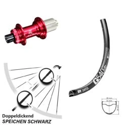 Dt-swiss DT Swiss G 540 Gravel Hinterrad 28/29 Zoll Mit KX-G Nabe Rot-eloxiert Shimano 11-fach