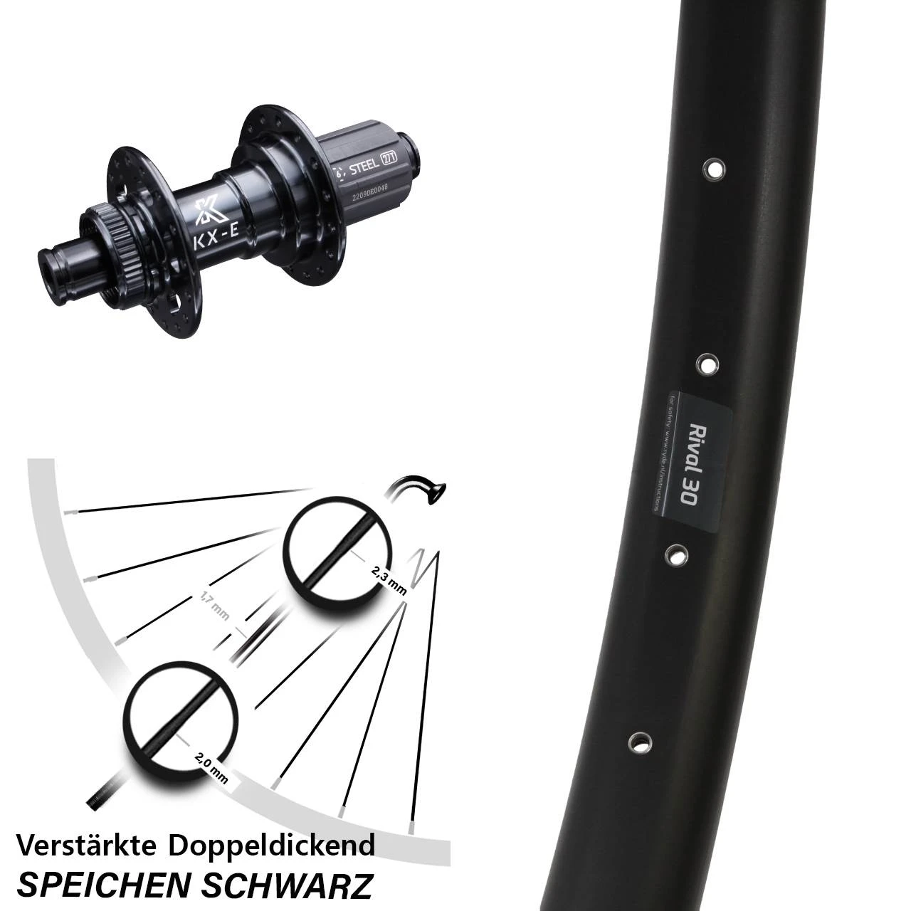 29 Zoll Hinteres Rad Ryde Rival 30 Disc Mit KX-E Nabe 12x142 Mm Centerlock Verstärkt 3 29 Zoll Hinteres Rad Ryde Rival 30 Disc Mit KX-E Nabe 12x142 Mm Centerlock Verstärkt