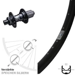 26 Zoll Hinterrad KX-E 12x142 Mm 11-fach Centerlock Ryde Andra 30 Disc