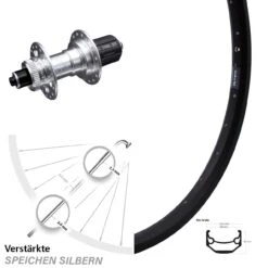 20 Zoll Laufrad Ryde Andra 40 Disc Mit KX-E Nabe Silbern 5x135 Mm Centerlock 11-fach