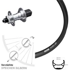 KX-E Nabe Silbern 5x135 Mm Centerlock 11-fach Ryde Andra 321 Laufrad 27,5 Zoll