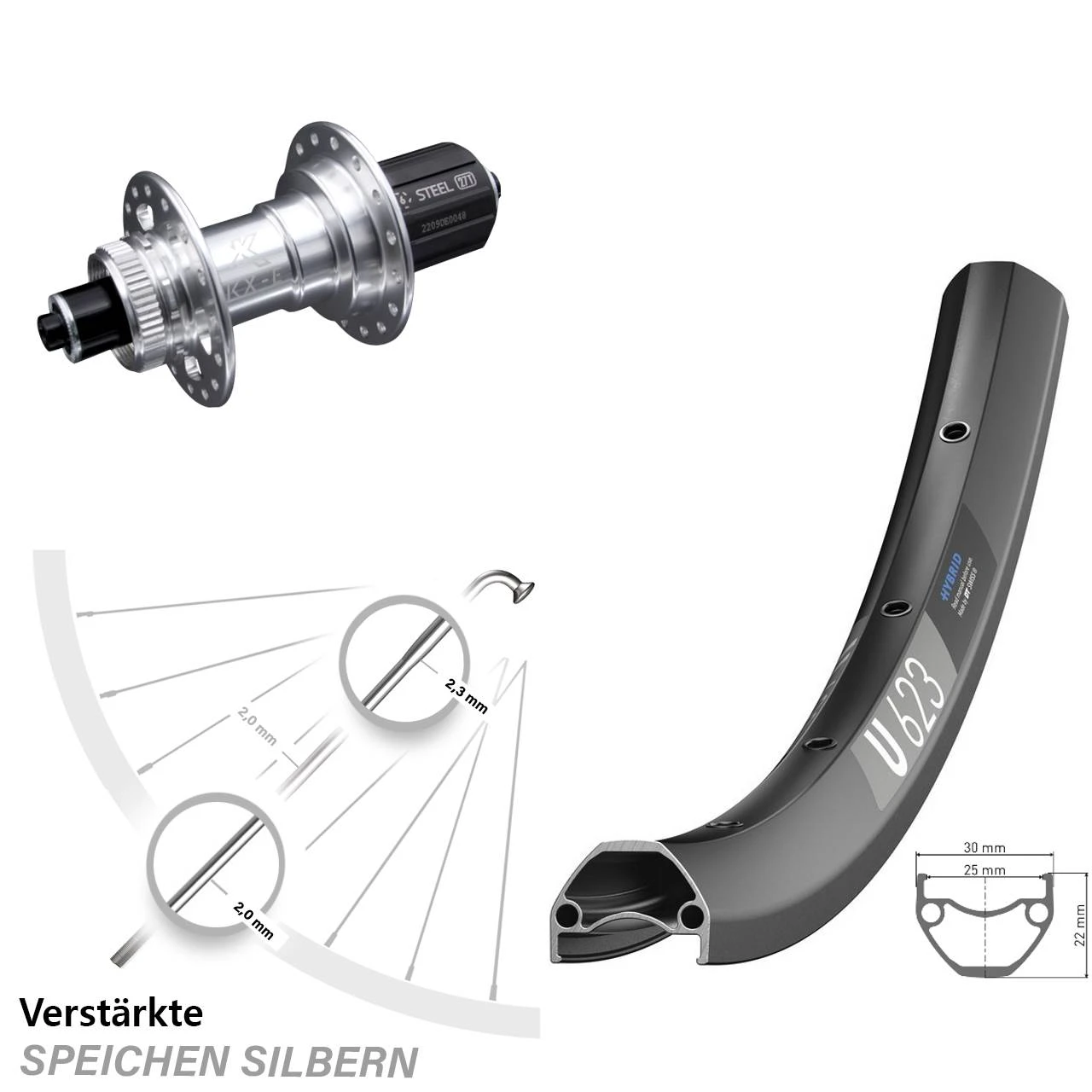 Dt-swiss 29 Zoll Hinterrad DT Swiss U 623 Disc Mit KX-E Nabe Silbern 5x135 Mm Centerlock 3 Dt-swiss 29 Zoll Hinterrad DT Swiss U 623 Disc Mit KX-E Nabe Silbern 5x135 Mm Centerlock