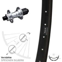 27,5+ Zoll Hinterrad KX-E Silbern-eloxiert 12x142 Mm Ryde Rival 35 Disc