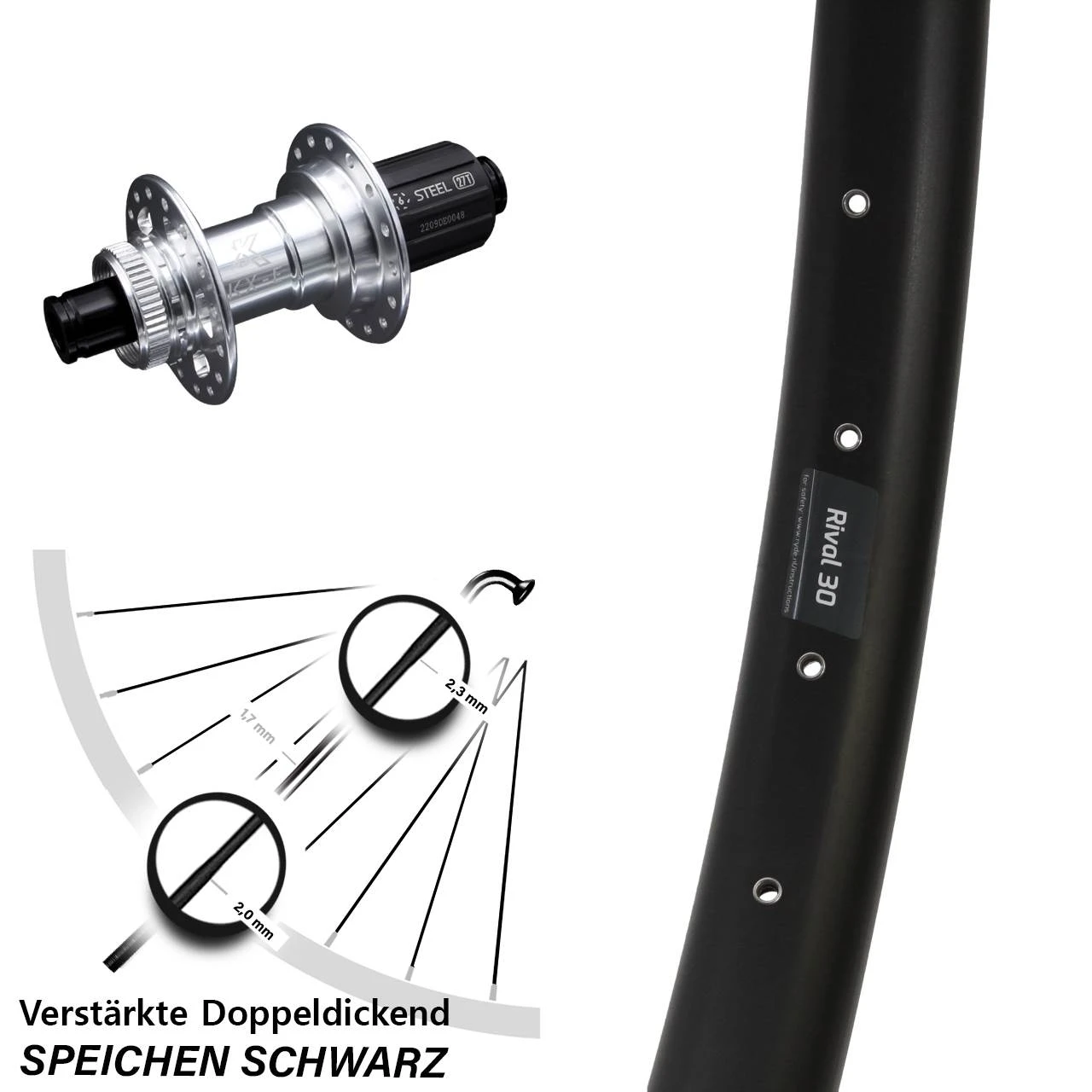 29 Zoll Hinterrad Ryde Rival 30 Disc KX-E Silbern 12x142 Mm Centerlock Verstärkt 3 29 Zoll Hinterrad Ryde Rival 30 Disc KX-E Silbern 12x142 Mm Centerlock Verstärkt