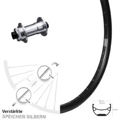 Vorderrad Ryde Andra 29 Zoll Mit KX-E Nabe Centerlock 15x100 Mm Silbern 4-fach Gelagert