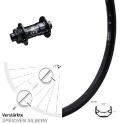 Vorderrad Ryde Andra 40 Disc Mit KX-E Nabe Centerlock 15x100 Mm Schwarz 29 Zoll