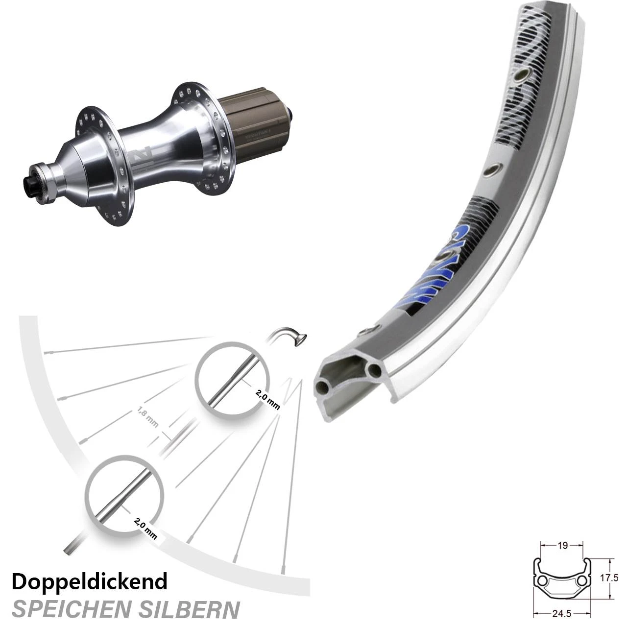 26 Zoll Hinterrad Novatec F 162 SB Exal MX 19 Silbern 3 26 Zoll Hinterrad Novatec F 162 SB Exal MX 19 Silbern