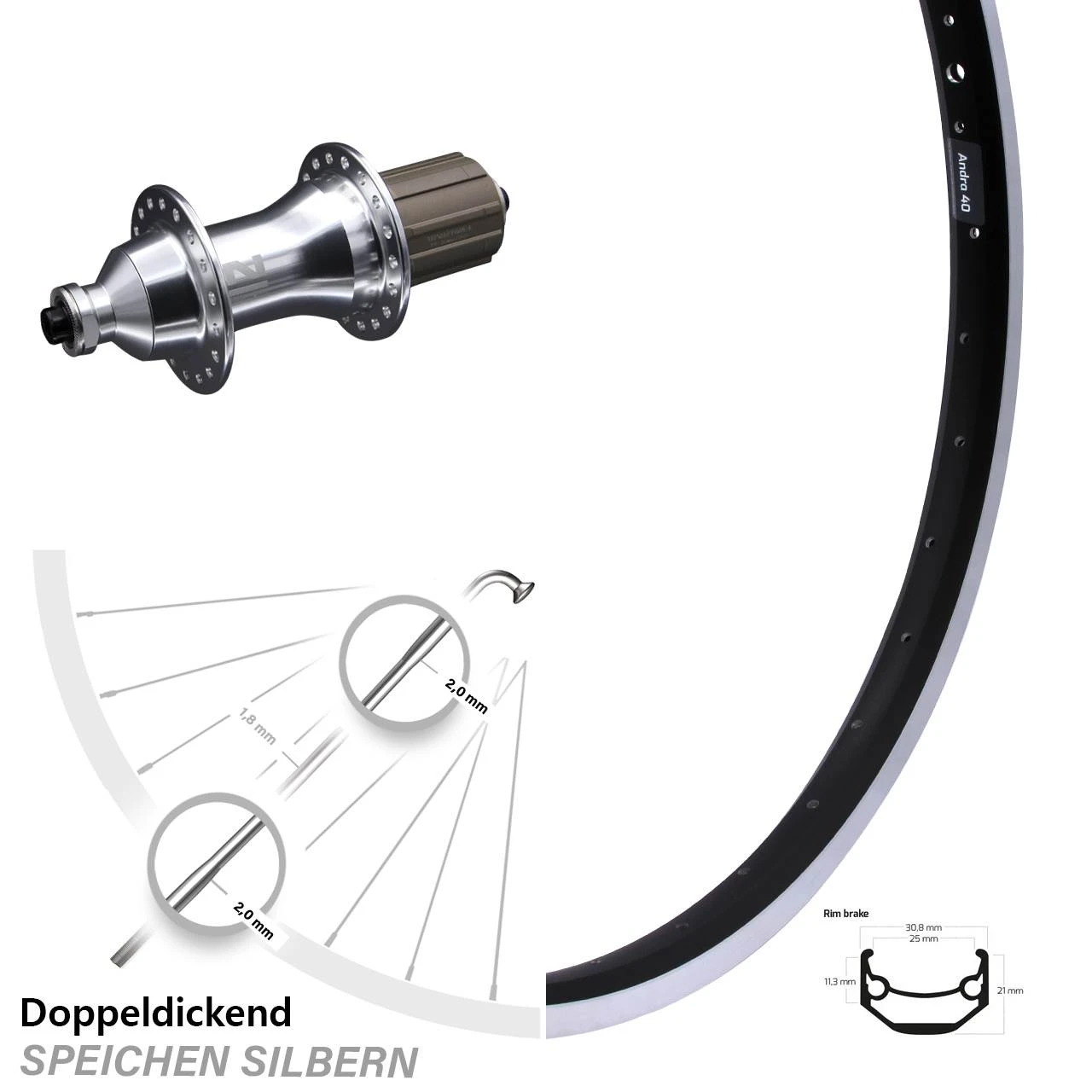 26 Zoll Hinterrad Ryde Andra 40 Inklusive Novatec 3 26 Zoll Hinterrad Ryde Andra 40 Inklusive Novatec