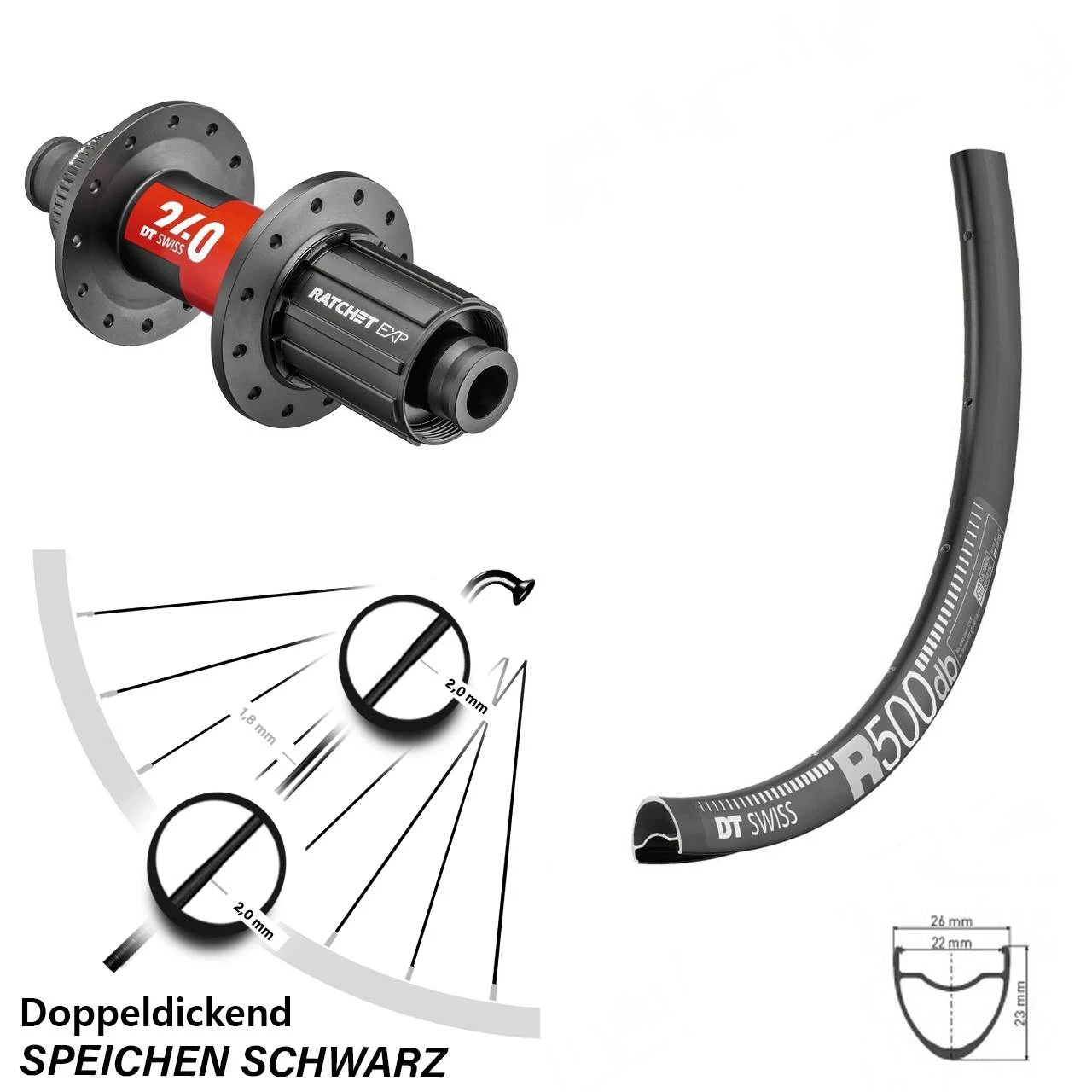 Dt-swiss DT Swiss 240 EXP Road Centerlock R 500 Hinteres Rad 28-29 Zoll Shimano 11-fach Steckachse 3 Dt-swiss DT Swiss 240 EXP Road Centerlock R 500 Hinteres Rad 28-29 Zoll Shimano 11-fach Steckachse