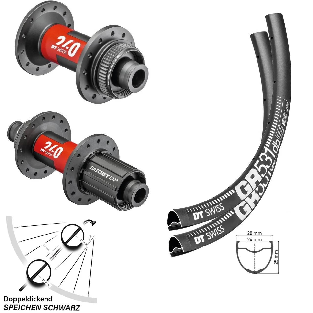 Dt-swiss Laufradsatz Gravel 27,5 Zoll GR 531 DT Swiss 240 EXP Shimano 11-fach Centerlock Steckachse 3 Dt-swiss Laufradsatz Gravel 27,5 Zoll GR 531 DT Swiss 240 EXP Shimano 11-fach Centerlock Steckachse