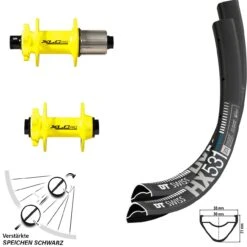 Dt-swiss Laufradsatz 27,5 Zoll DT Swiss HX 531 XLC Pro Nabe Gelb Steckachse 100x142 Mm 6-loch Disc