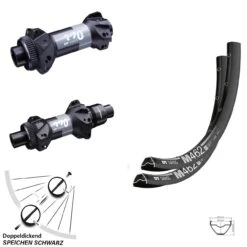 Dt-swiss Boost Laufradsatz 27,5 Zoll Straightpull 370 DT Swiss M 462 Steckachse 110x148 Mm Sram XD