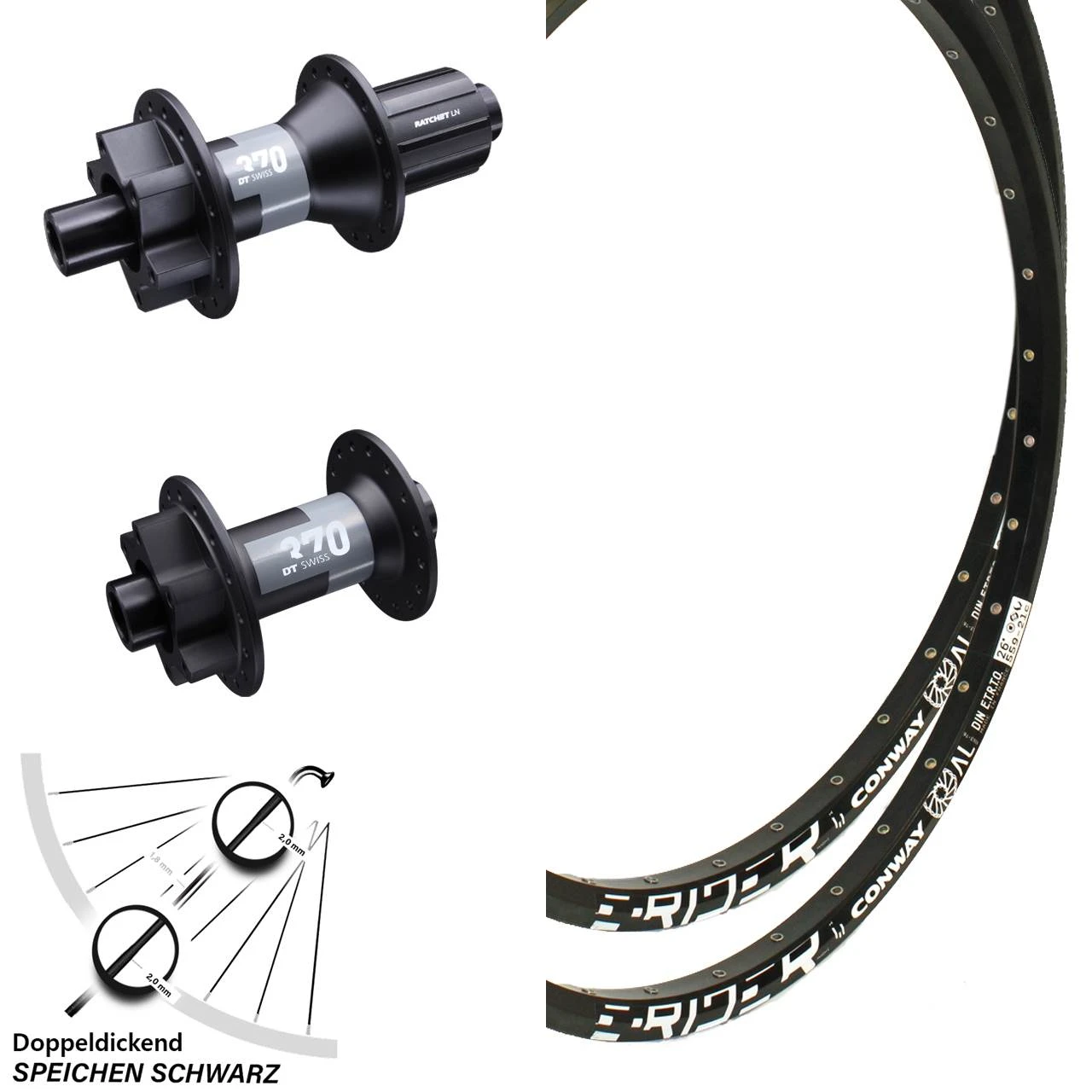 Laufradsatz DT Swiss 370 Steckachse 100x142 Mm 6-loch Mach 1 Magma 26 Zoll MTB 11-fach 3 Laufradsatz DT Swiss 370 Steckachse 100x142 Mm 6-loch Mach 1 Magma 26 Zoll MTB 11-fach